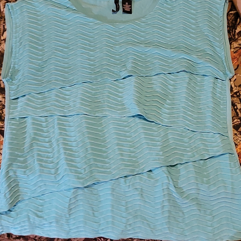 New direction  ladies blue  ruffle top